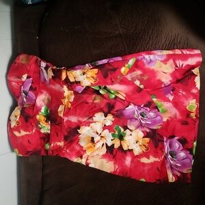 Love tease floral mini strapless dress